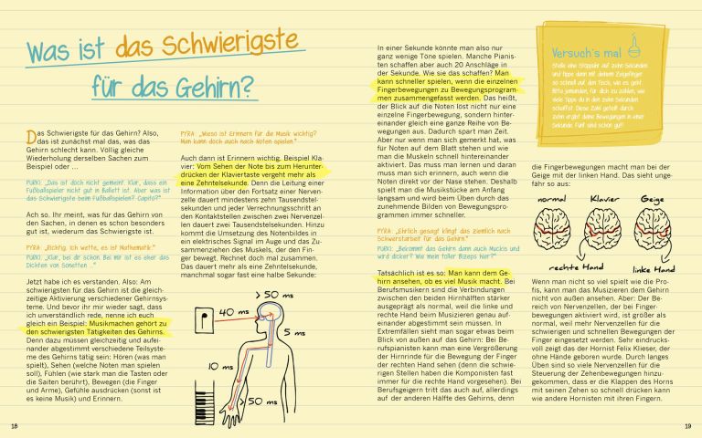 Seite 18 und 19 aus dem Buch "Warum graue Zellen (auch mal) rosa sind von Michael Madeja