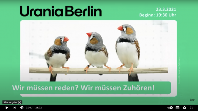 Urania Vortrag Vögel Sprache